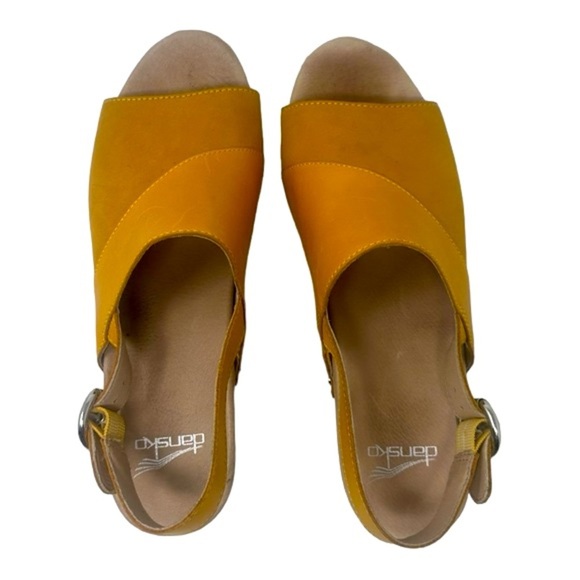 Dansko Madalyn Leather Heel Slingbacks Mango (yellow) Size EU 41 (US 10.5 - 11) - Picture 6 of 14